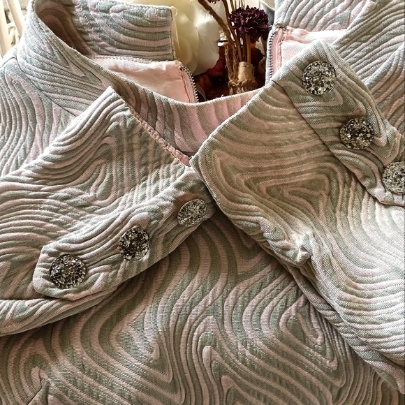 BEAUTIFUL 60S PINK AND GREEN MATLASSE DRESS! - Picture 6 of 16